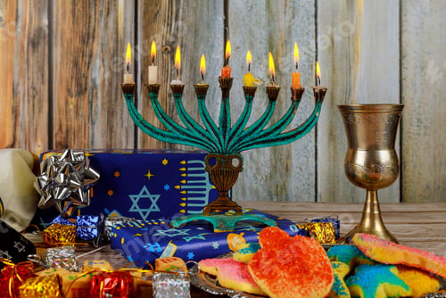 Preview: Jewish Holiday symbol Star of David Hanukkah menorah Hanukkah, the Jewish Festival of Lights