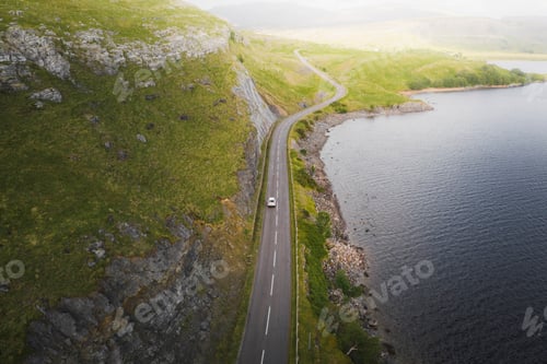 Preview: Aerial view of Scottish road