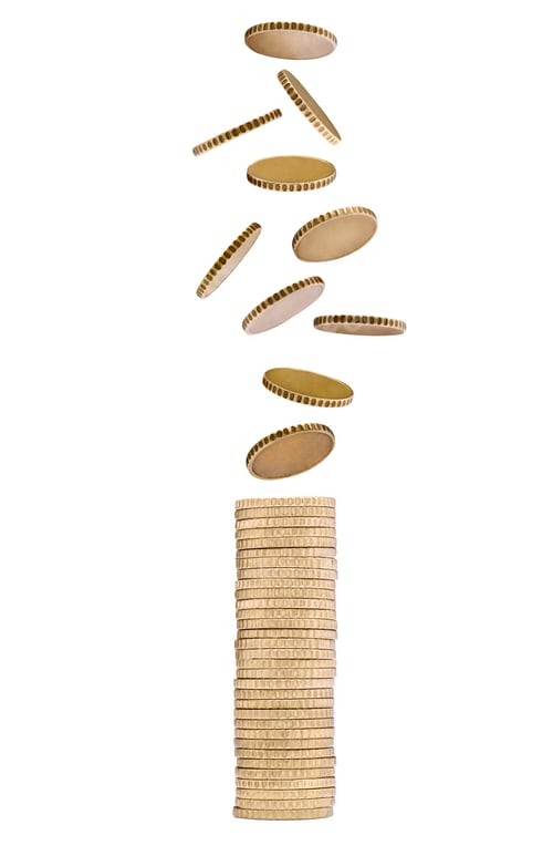 Preview: Close up of money on white background