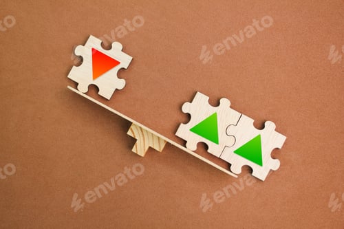 Preview: Puzzles weighted with a green arrow icon are better. rate balance up and down.