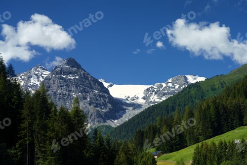Preview: Mountain landscape along the road to Stelvio pass at summer