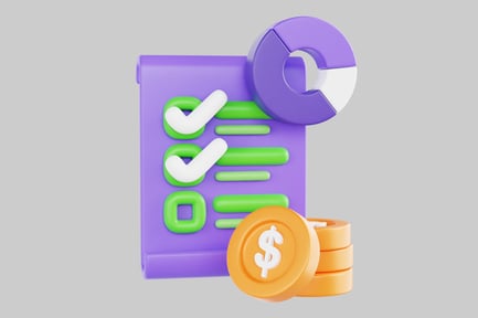 Preview: Finance checklist with chart coin