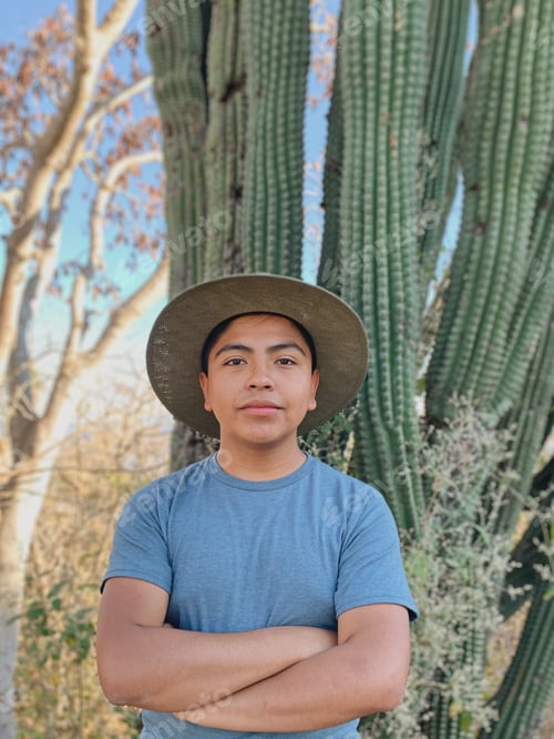 Preview: portrait and background some cacti