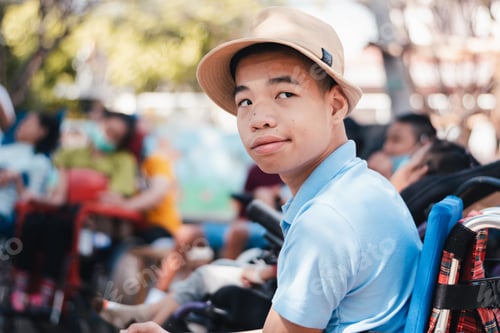 Preview: Lifestyle of children in the special education school, Happy disability kid concept.