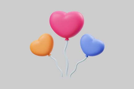 Preview: Heart shaped balloons celebration set