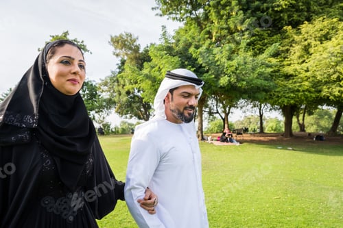 Preview: Happy arabian family in a park