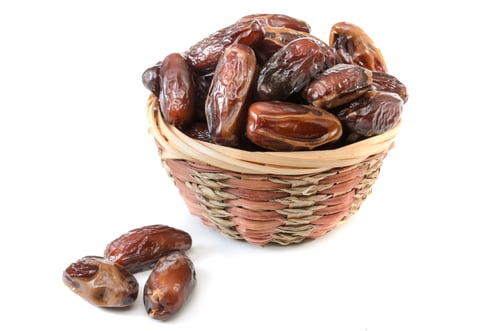 Preview: Dates in a Basket on a White Background