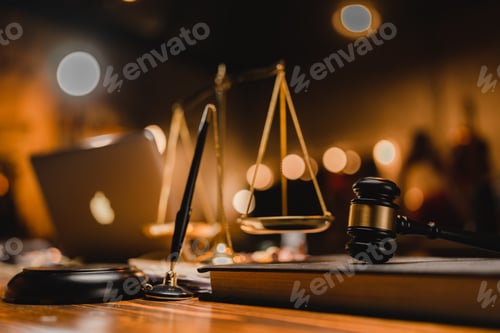 Preview: law and authority lawyer concept, judgment gavel hammer in court courtroom for crime judgement