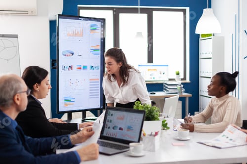 Preview: Furious woman screaming at company office boardroom meeting