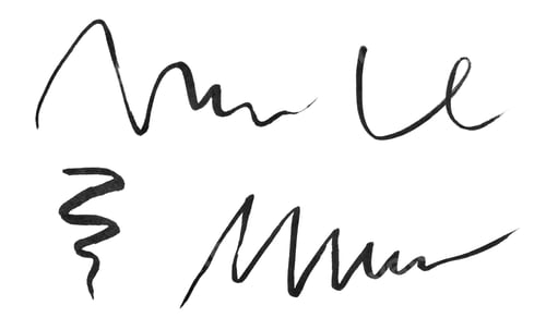 Preview: Collection of black eyeliner samples on white background