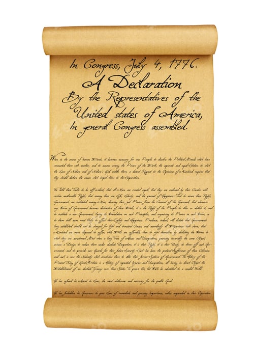 Preview: Declaration of Independence isolated on white