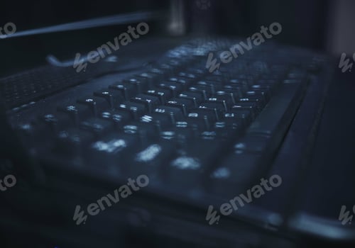 Preview: Typo for your thoughts. Closeup shot of a keyboard in a server room.