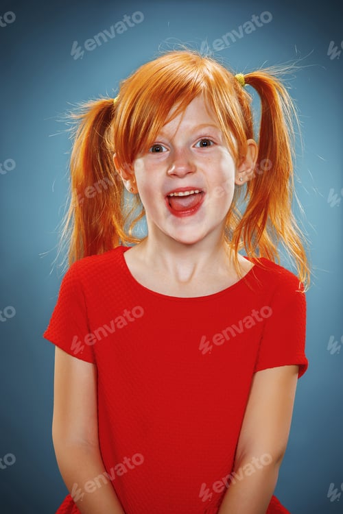 Preview: Beautiful portrait of a happy little girl smiling