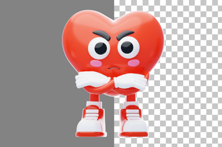 Preview: Pouting Heart Character 3D Illustration