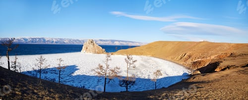 Preview: Panoramic view of Khuzhir Bay, Shamanka Rock or Cape Burkhan