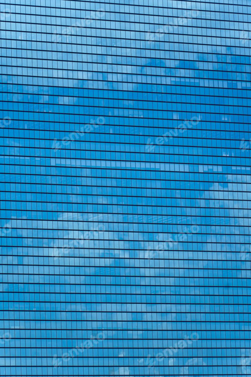 Preview: Modern building reflected sky on glass facade