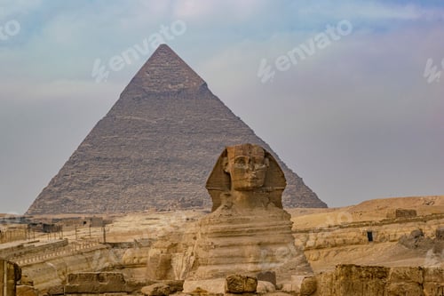 Preview: View of the Great Pyramid and Sphinx of Giza in Egypt