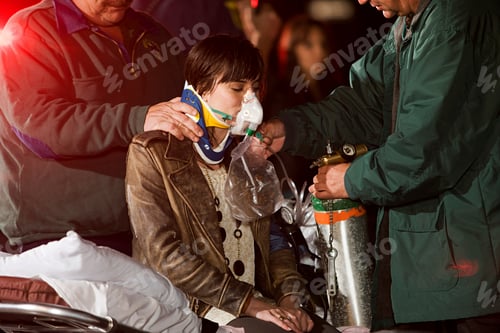 Preview: Person receiving emergency oxygen treatment