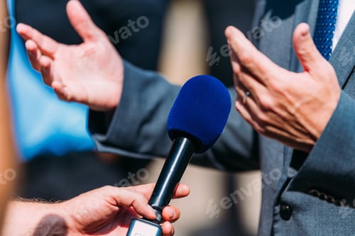 Preview: Press interview outdoors