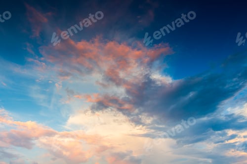 Preview: colorful dramatic sky with cloud at sunset
