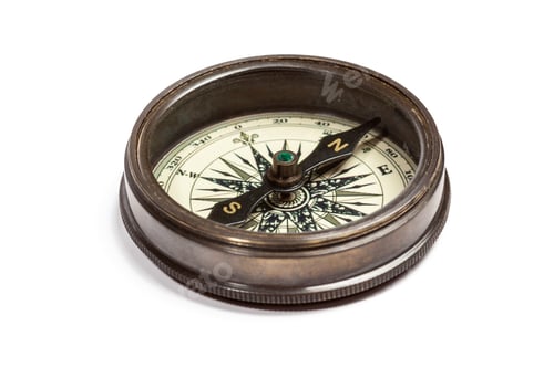 Preview: Old vintage compass isolated
