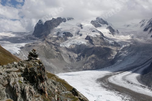 Preview: Glacial ice melting on mountais of Gornergrat, switzerland