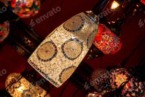 Preview: Turkish hanging lamps with intricate mosaics light Istanbul’s Grand Bazaar