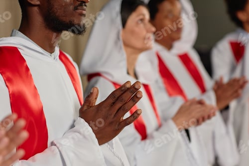 Preview: People from church choir clapping hands