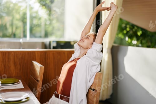 Preview: Woman beauty morning home person lifestyle adult room bed young female