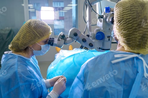 Preview: Blepharoplasty plastic surgery. Rejuvenation of the area around the eyes