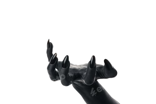 Preview: PNG, black painted hands, isolated on white background.