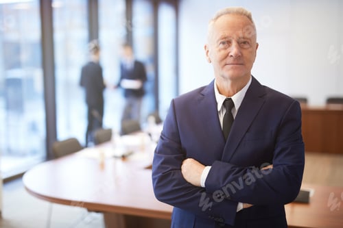 Preview: Confident Senior Businessman Posing in Conference Room