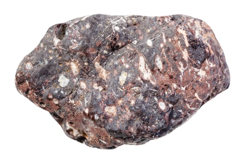 Preview: tumbled brown Basalt rock isolated on white