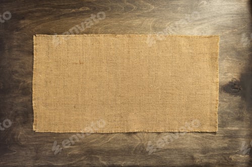 Preview: burlap hessian on wooden background