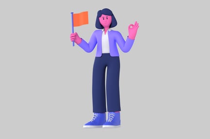 Preview: Character with flag and ok sign