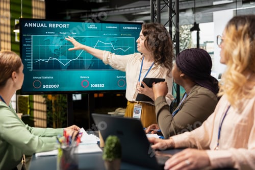 Preview: Ambitious female associates assembling in the office to set new objectives