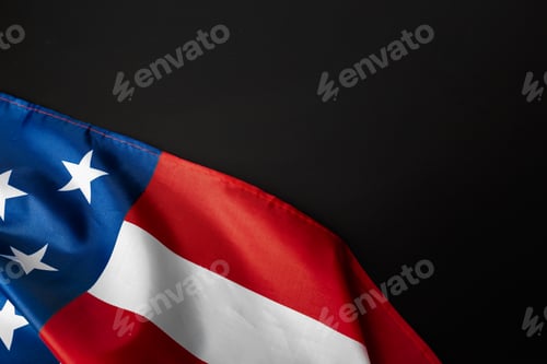 Preview: Vintage American flag on a chalkboard with space for text