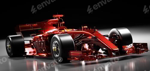 Preview: Fast red F1 car. Formula one racing sportscar.