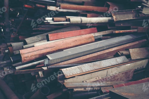 Preview: Stack of steel pipes in metal factory shop