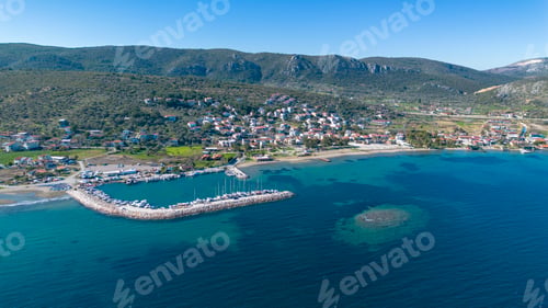 Preview: Aerial drone footage; Izmir Balikliova harbor and bay - Turkey