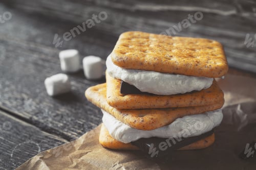 Preview: Smores on the wooden table horizontal