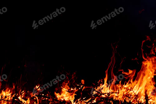 Preview: Fire on black background