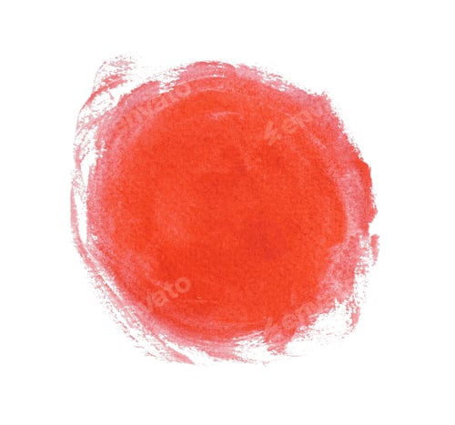 Preview: Red paint circle drawn with brush on white background