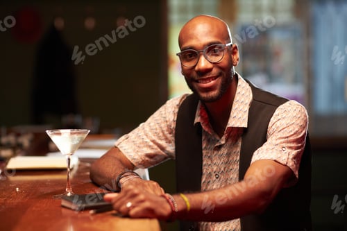 Preview: Black Man Spending Evening In Bar