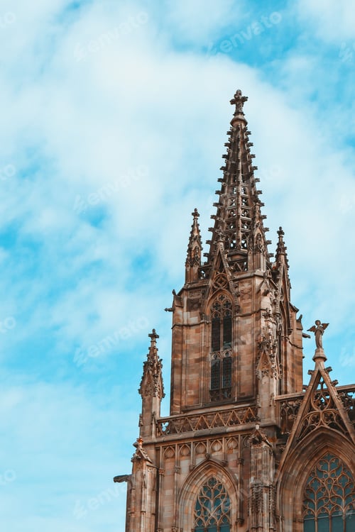 Preview: Vertical of the top of the Strasbourg Cathedral in Strasbourg, France