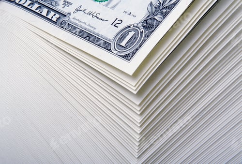 Preview: Abstract of a Large Stack of One Dollar Bills