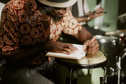 Preview: Black Musician Making Notes