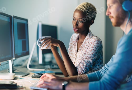 Preview: Programmers cooperating at information technology company