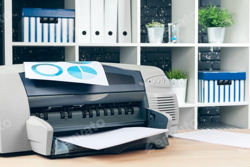 Preview: Copier or printer in a modern office interior close up