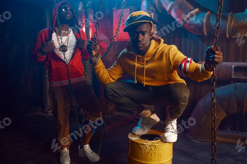 Preview: Two stylish rappers dancing in studio
